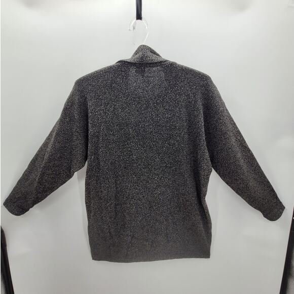 Helen HSU N.Y. Vintage Gray Speckled Knit Button Cowl Neck Lagenlook Sweater - Picture 3 of 11